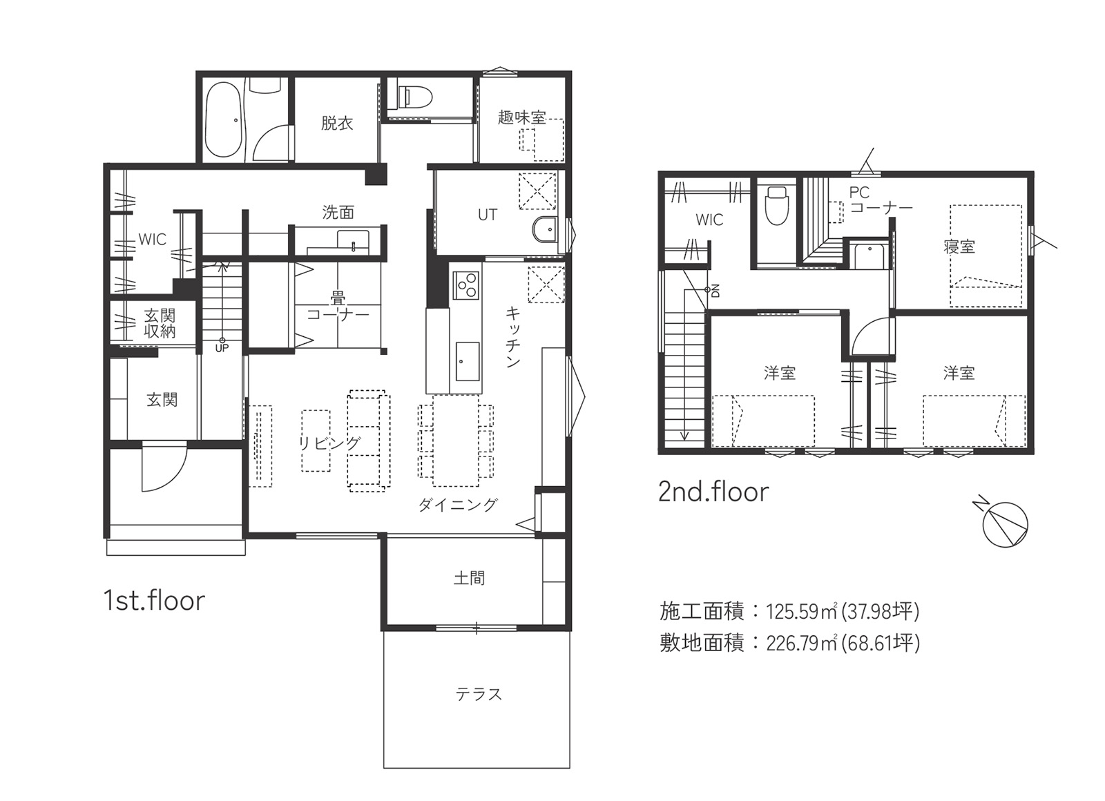 1階・2階の間取り図